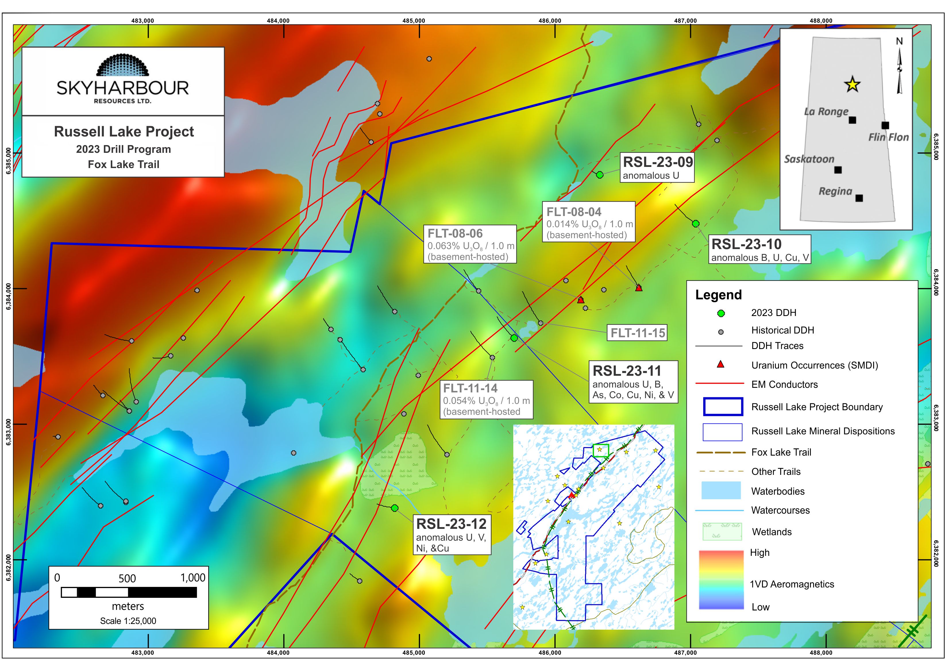 Fox Lake Trail Target Area Drill Hole Locations