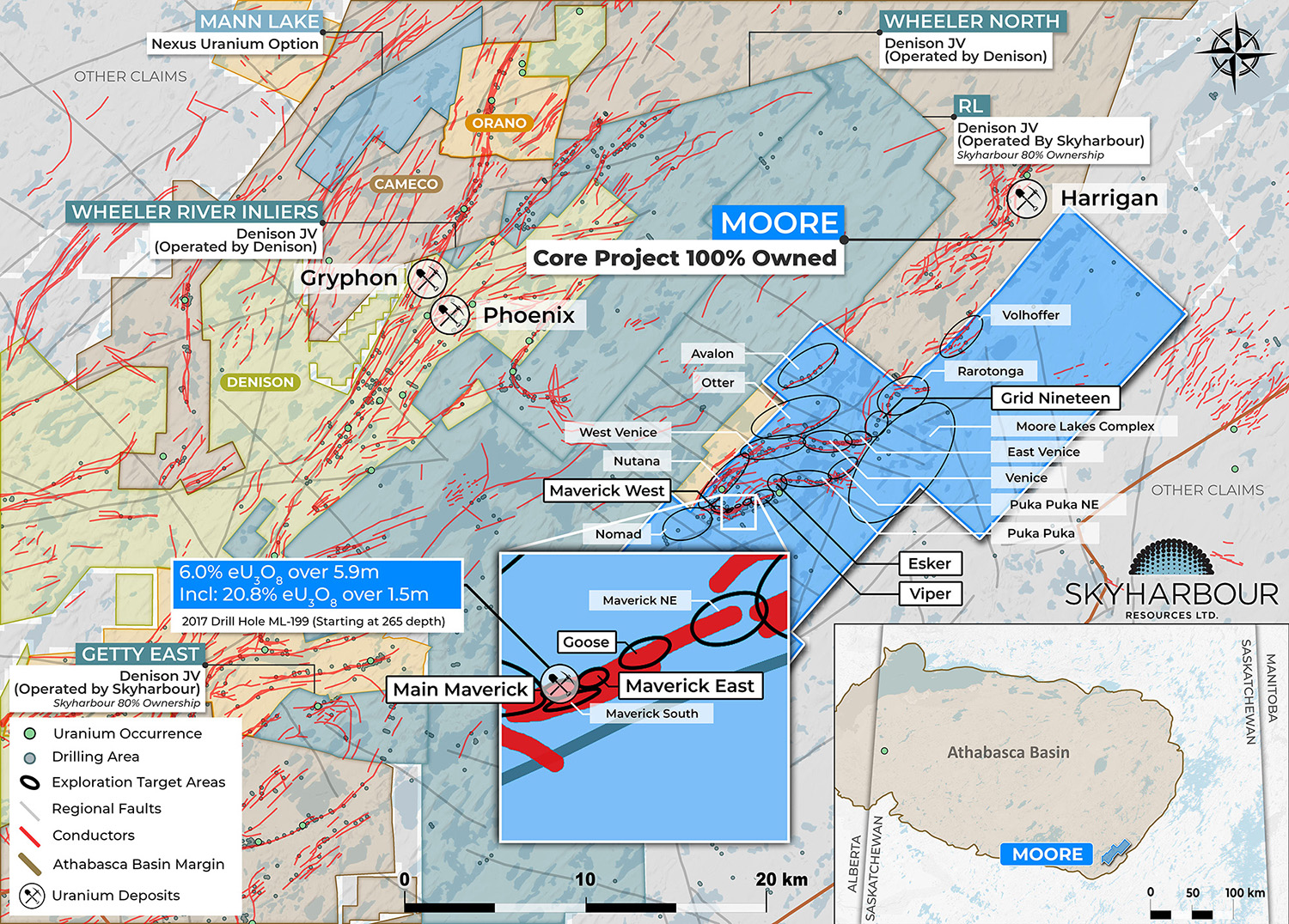 Moore Uranium Project Claims Map