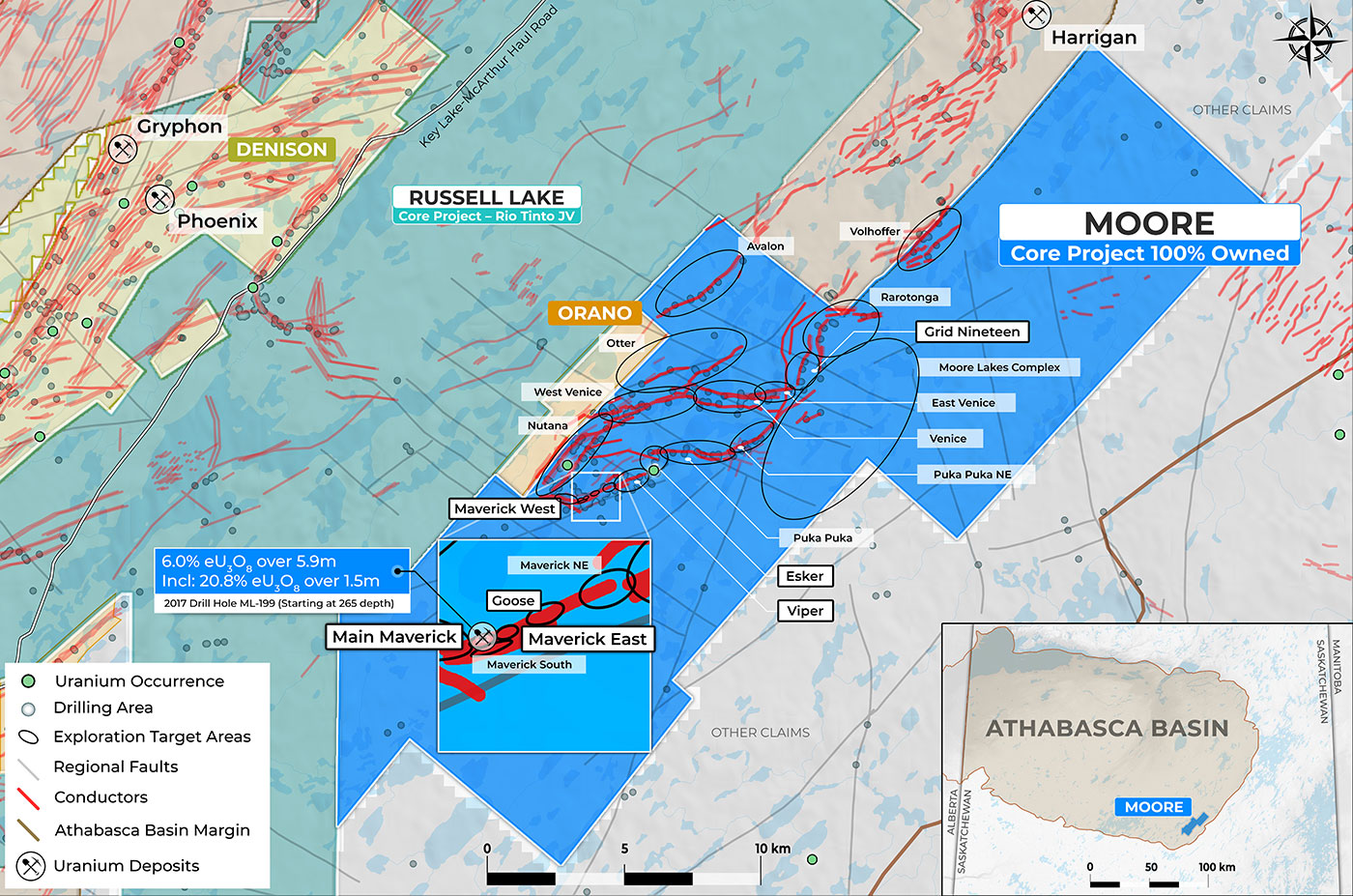 Moore Uranium Project Claims Map